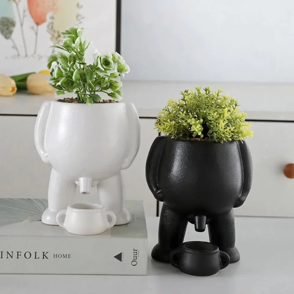 Succulent Ceramic Flowerpot Light Luxury Flowerpot Manufacturing Human Creative Flowerpot Desktop Simple Decorative Flowerpot
