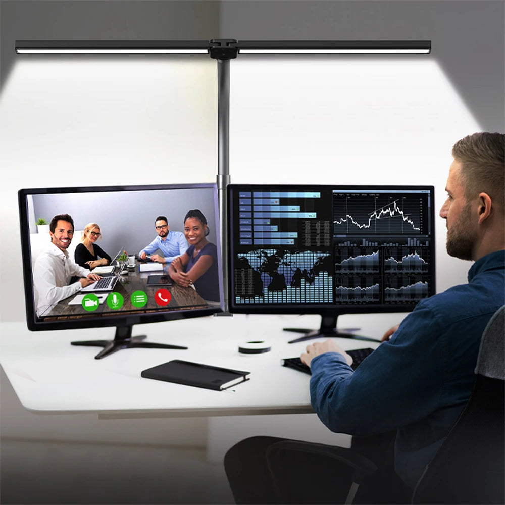 Led Desk Lamp with Clamp Architect Desk Lamp for Home Office 24W Ultra Bright Auto Dimming PC Light Stepless Dimming Table Light