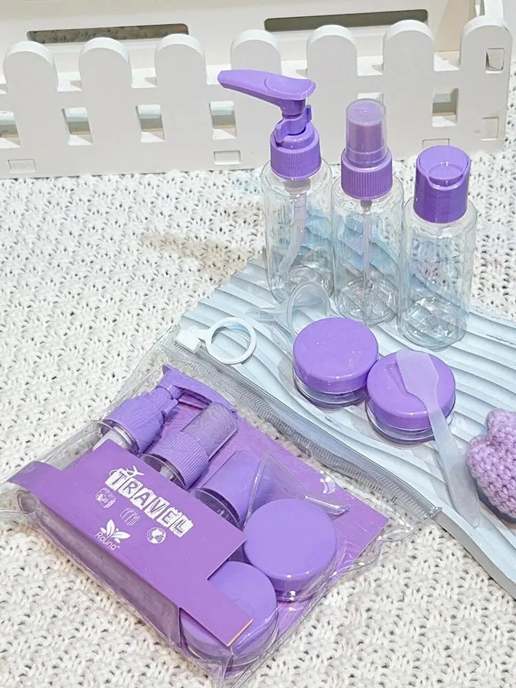 Travel Bottles Kit Leak Proof Portable Toiletry Containers Set Clear Travel Size Cosmetic Containers For Lotion Shampoo Cream So