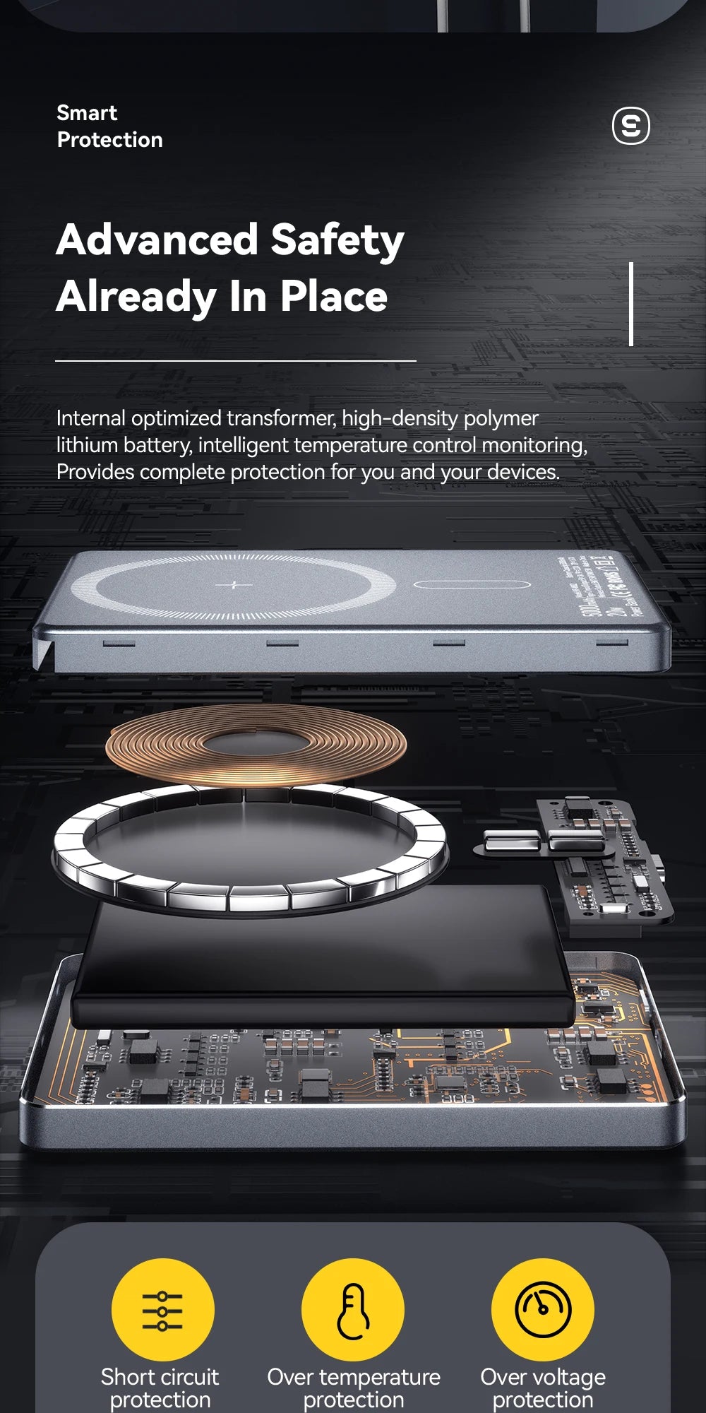 Essager Thin Wireless Power Bank Magnetic 20W 5000mAh Portable Fast Charging External Battery for Magsafe For iPhone 17 16 15 14