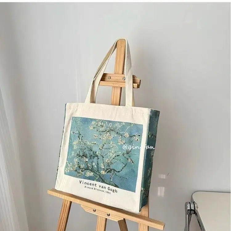 Van Gogh Morris Shoulder Bags for Women Vintage Shopping Bag with Handle Zipper Casual Canvas Tote Bag Bolsa Feminina