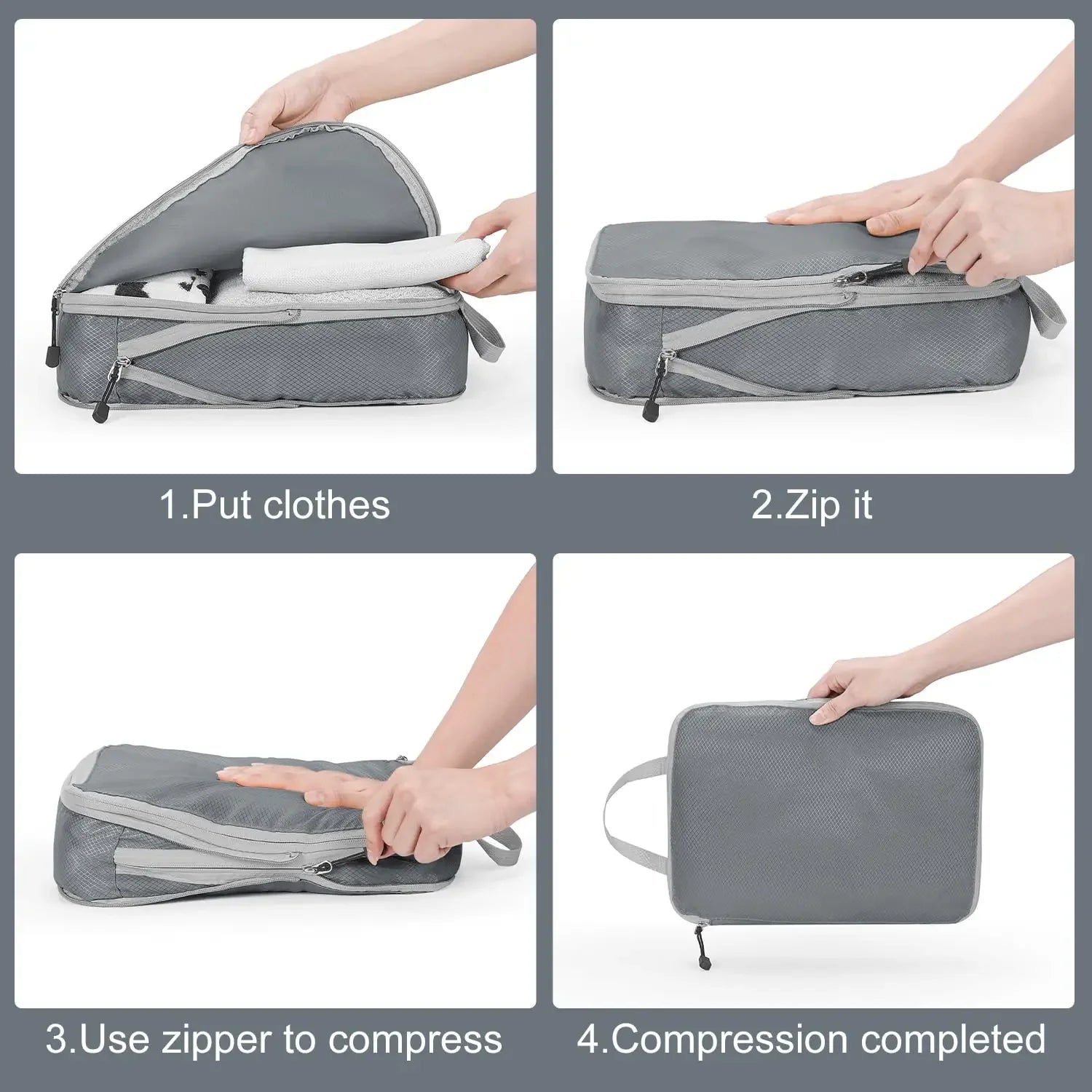 Travel Luggage Organizer Compression Packing Cubes for Carry on Luggage Large Capacity Suitcase Bags Set Waterproof Storage Bags