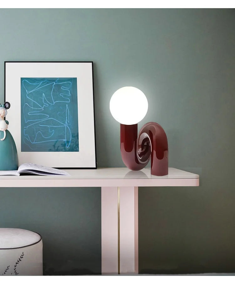 Modern glass spherical table lamp hotel children's room bedroom living room minimalist art model room decoration table lamp