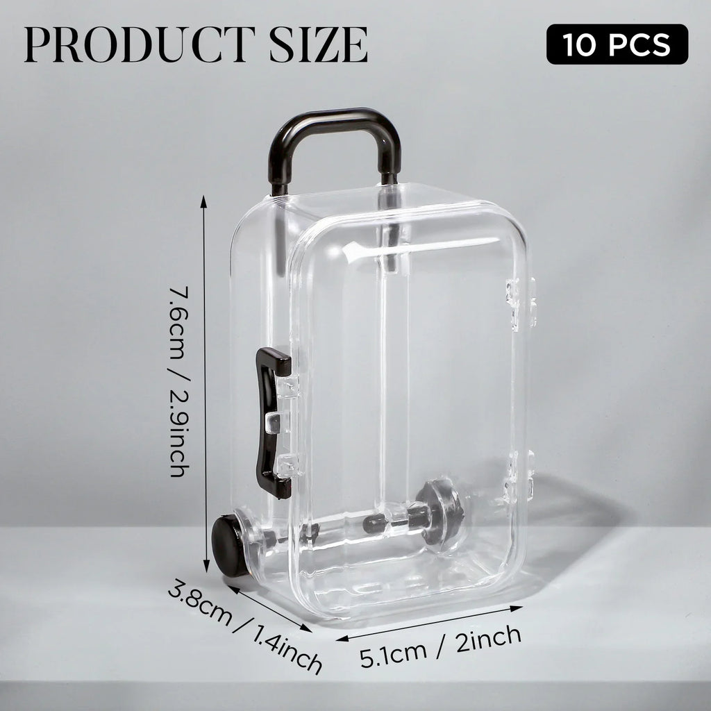 Mini Luggage Storage Box Cute Clear Suitcase Candy Box Creative Wedding Candy Box Small Trolley Case Jewellery Organiser