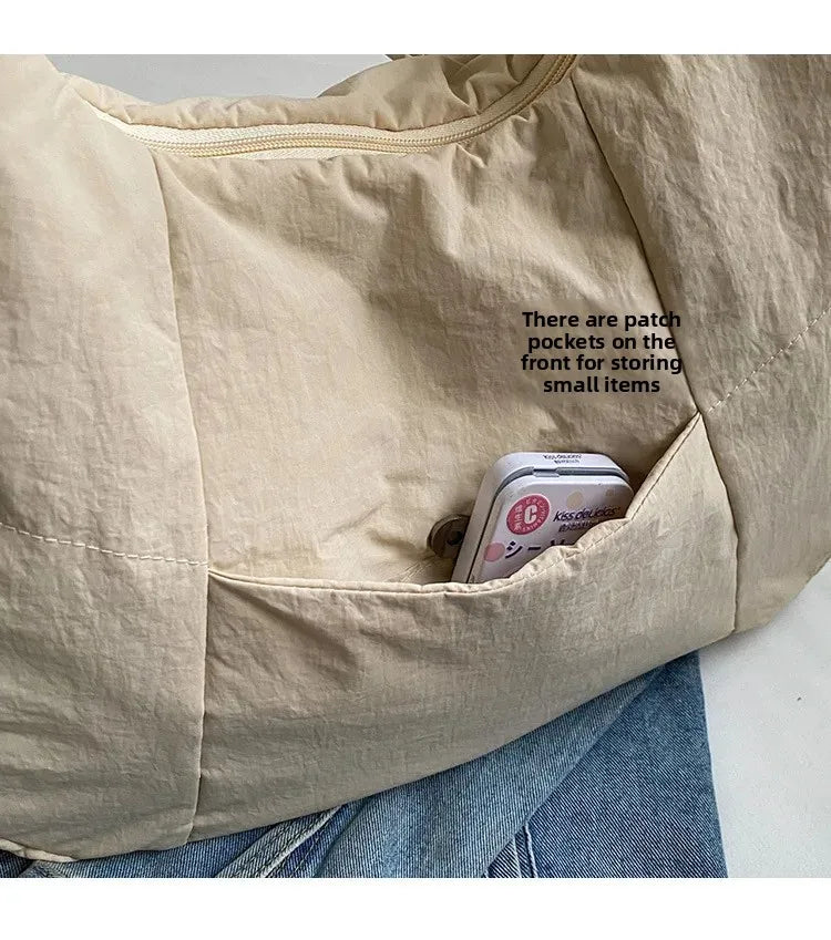 Trendy Women's Soft Cloth Shoulder Bag Solid Color Student 2026 Spring Y2k Casual Style Big Handbags Crossbody Bags for Women