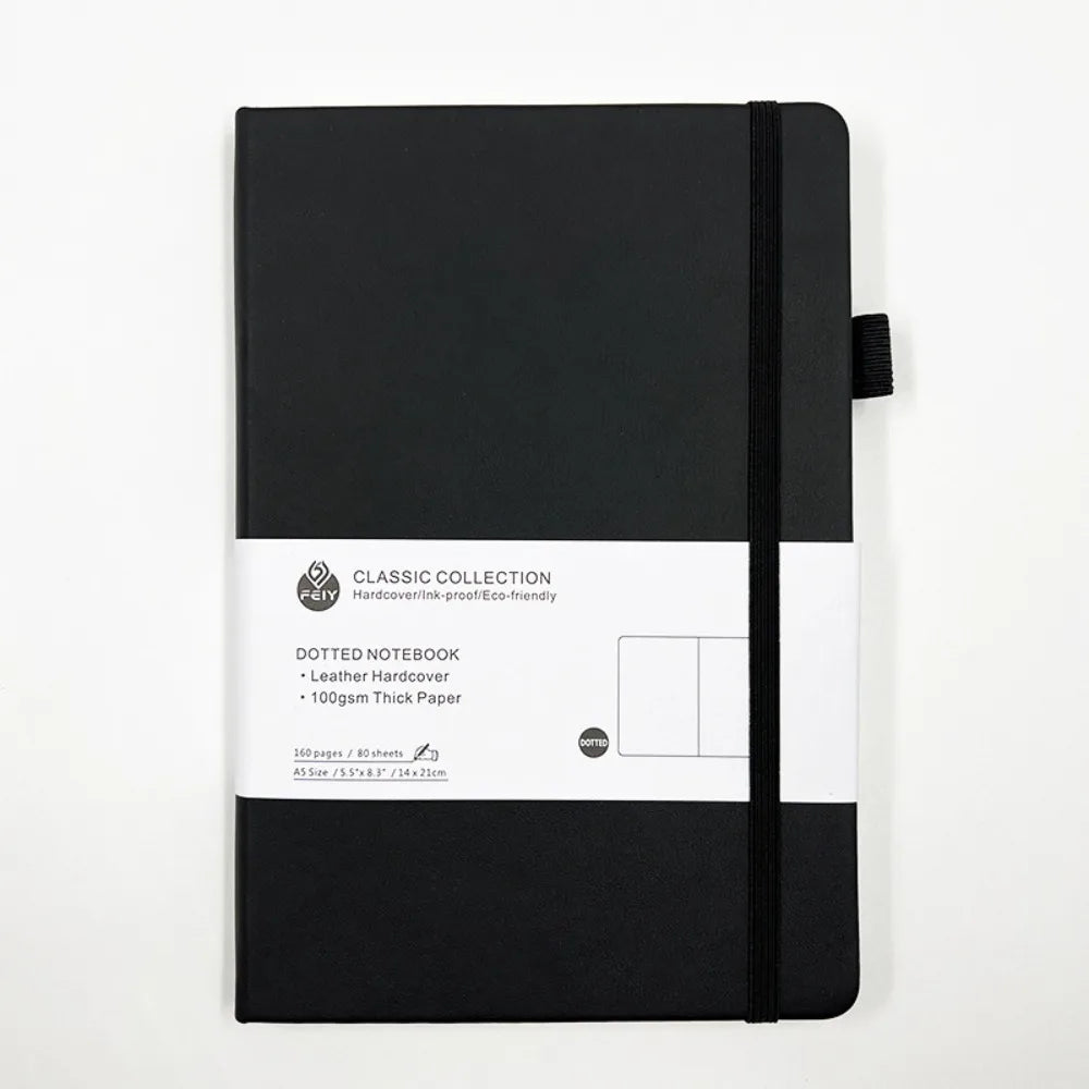 Agenda Premium A5 Notebook Tie-strap Back Pocket Journal Notebook Bookmark Ribbon Pocket Notepad Office