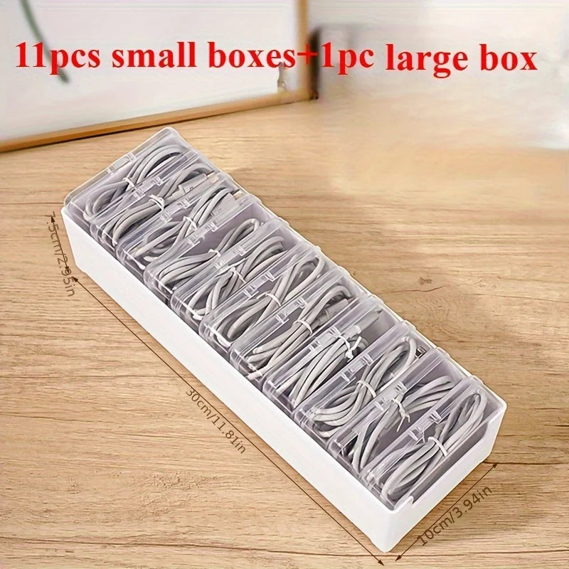 Cable Organizer Boxes -Desktop Cable Management,Charging Cable and Accessories Organizer, Desk&Drawer Organizer for Home Storage
