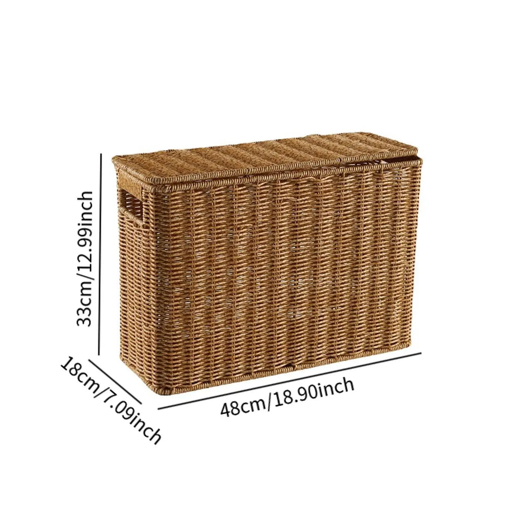 Narrow and Tall Storage Box Decorative Storage Bin Storage Bins Lightweight Laundry Case Magazine Toys Container Bins With Lid