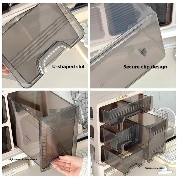Desktop Organizer Box Der Sle Office Desk Cosmetic Storage Ra Dormi Home Study Desk Arrangement Plastic Rectangle