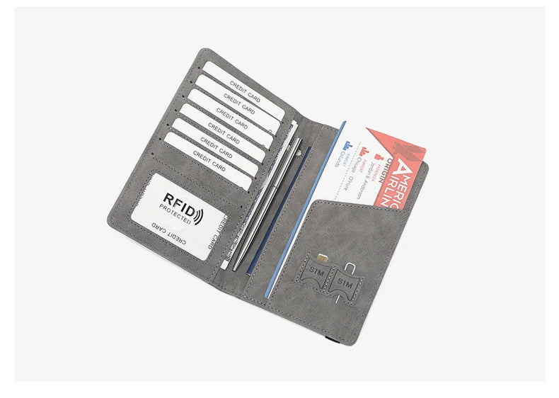 RFID Anti-Theft Brush Passport Bag, Passport Holder, Travel Ticket, Simple Fashion, Multi-Functional Passport Holder