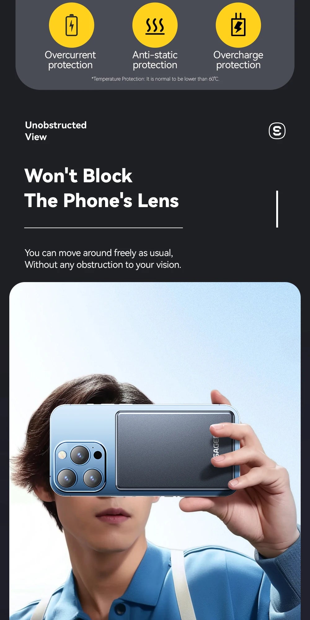 Essager Thin Wireless Power Bank Magnetic 20W 5000mAh Portable Fast Charging External Battery for Magsafe For iPhone 17 16 15 14