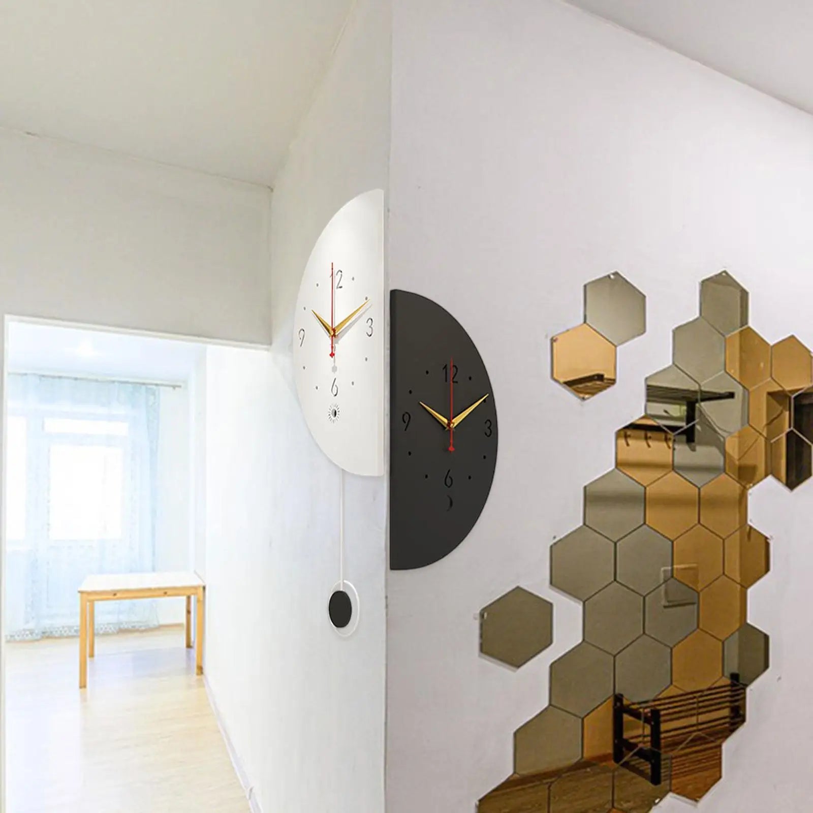 Double Sided Corner Wall Clock Wall Decoration Silent Minimalist Decorative