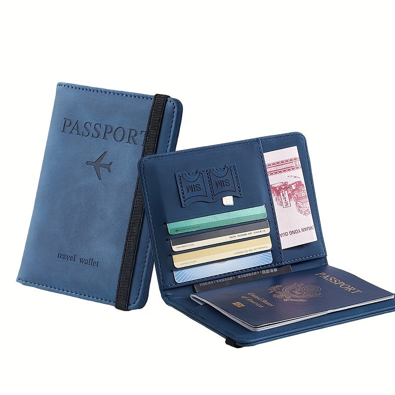 RFID Passport Holder - Thin, Multi-Functional Wallet for Travel, 1pc