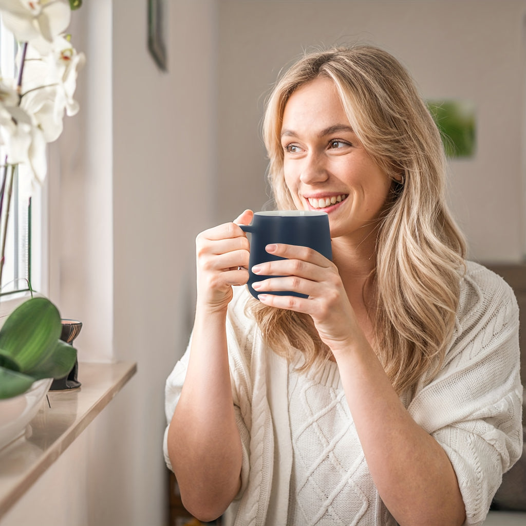 Self Heating Coffee Mug With 15W Wireless Charging Pad - 131°F/55°C Smart Temperature Control, Suitable For Office & Home (380 ML/13 Fl Oz) - Energy Efficient, Modern Design.