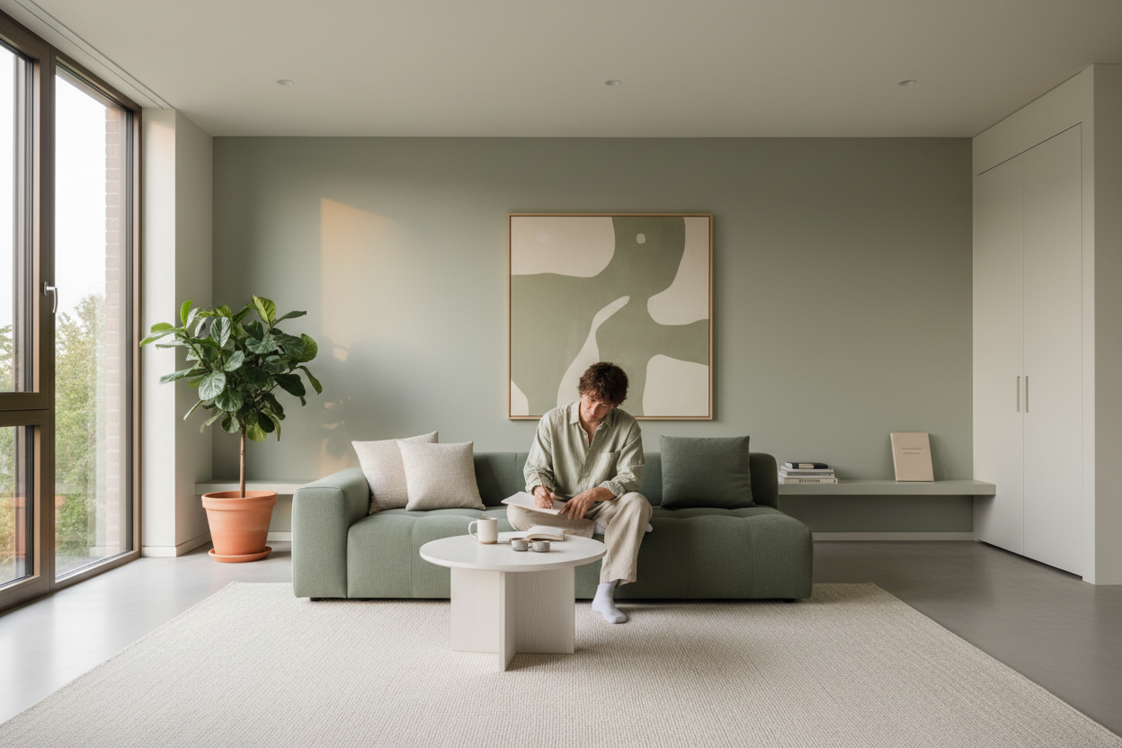 Escena editorial de estilo de vida moderno